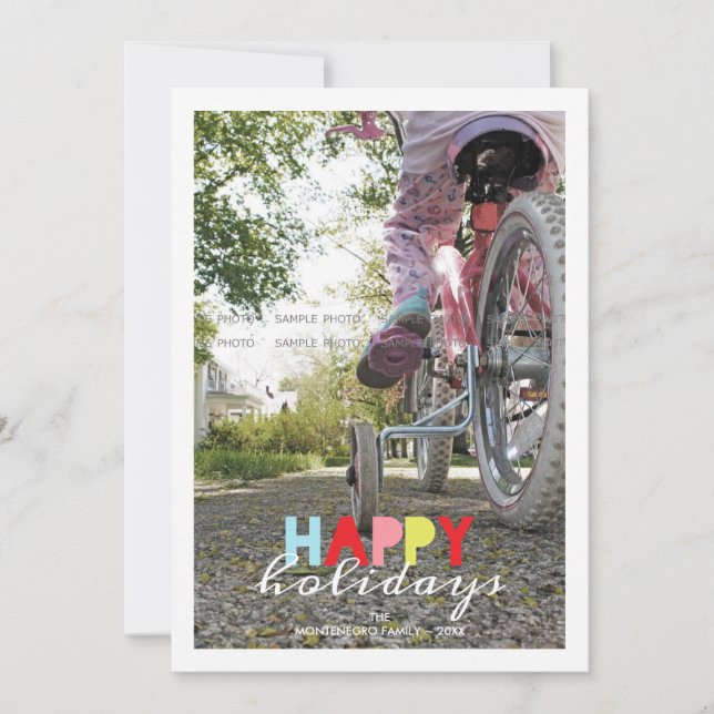 glad helg Julfoto Helgdag Önskemål Red Julkort (Framsida)