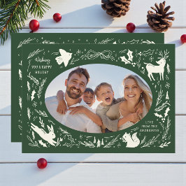 Glad helg Julfoto Woodland Doodle Julkort