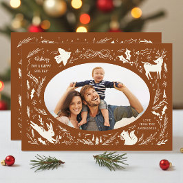 Glad helg Julfoto Woodland Doodle Julkort