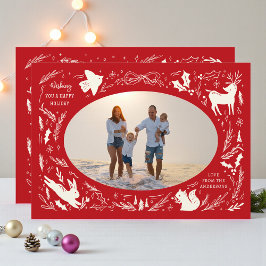 Glad helg Julfoto Woodland Doodle Julkort