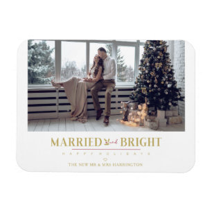 Glad helg julgift och Marry Newlyweds Magnet