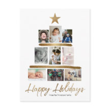 Glad helg Julgran fotostacken Guld