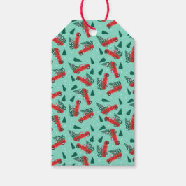 Glad helg Julgran Little Lastbil Red Presentetikett