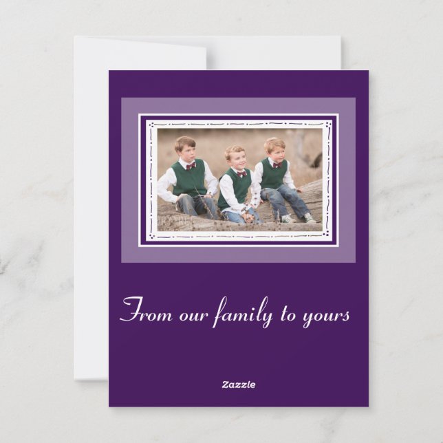 Glad helg Julgran med fotomall Julkort (Baksida)