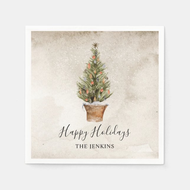 Glad helg Julgran Pappersservett (Framsidan)