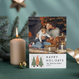 Glad helg Julgranar Simple Photo Julkort