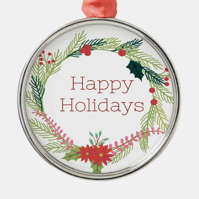 Glad helg julgransprydnad metall (Framsidan)