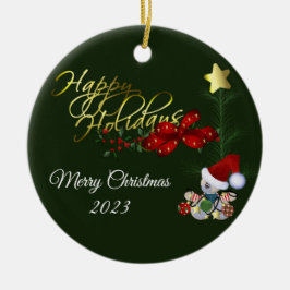 Glad helg julkeramiskt prydnadsföremål julgransprydnad keramik