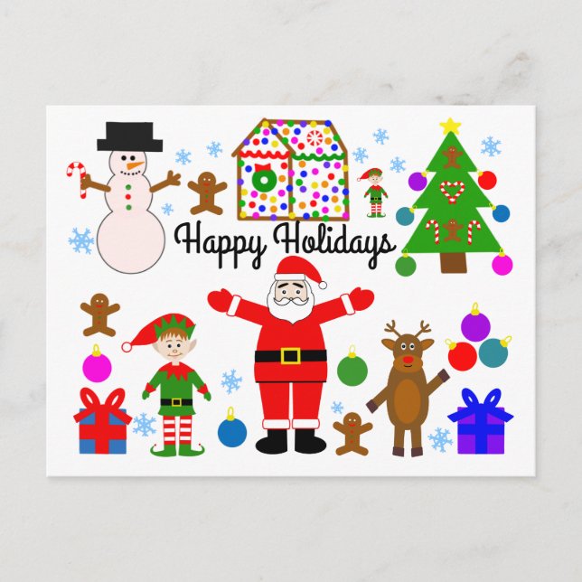 Glad helg julklapp nummer 1 vykort (Framsida)