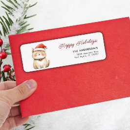 Glad helg-julklappen Cat Kattunge Adress Returadress Etikett