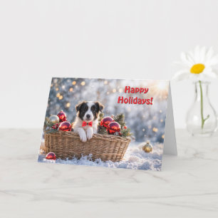 Glad helg-julklappen Gräns Collie Puppy Kort