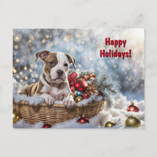 Glad helg-julklappen Pitbull Puppy Hund Helg Vykort