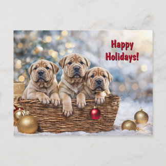 Glad helg-julklappen Shar-pei Puppy Hund Helg Vykort