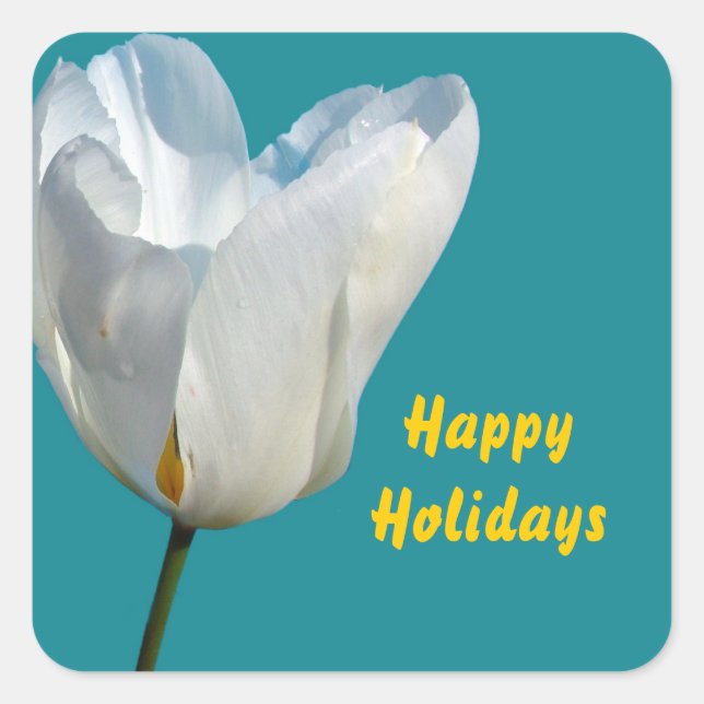 Glad helg julklistermärken. fyrkantigt klistermärke (Framsida)