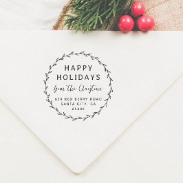 Glad helg-julkransfamiljen Namn Stämpel
