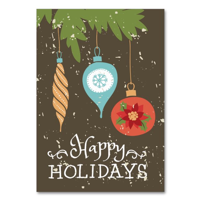 Glad helg julprydnad dekorativt bordsnummer (Framsidan)