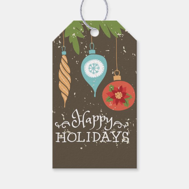 Glad helg julprydnad dekorativt presentetikett (Framsidan)