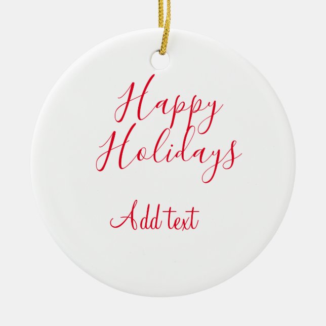 Glad helg Julröd kalligrafi enkel mi Julgransprydnad Keramik (Framsidan)