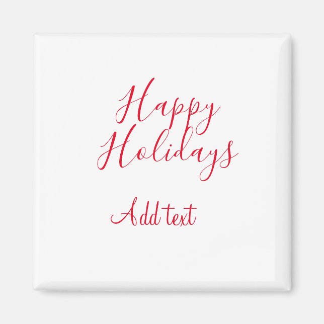 Glad helg Julröd kalligrafi enkel mi Magnet (Framsidan)