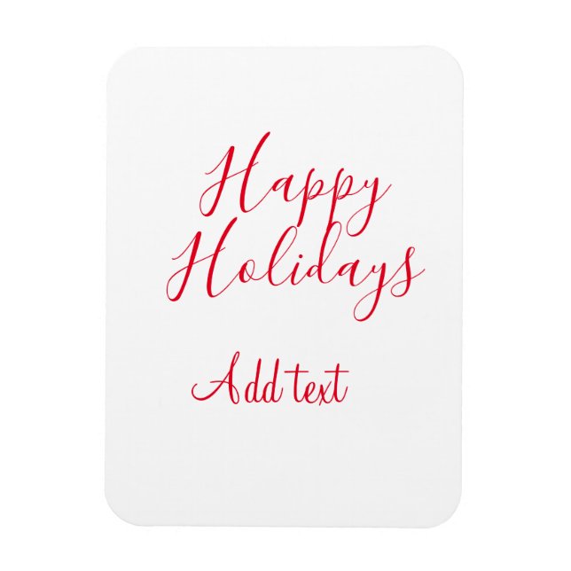 Glad helg Julröd kalligrafi enkel mi Magnet (Vertikal)