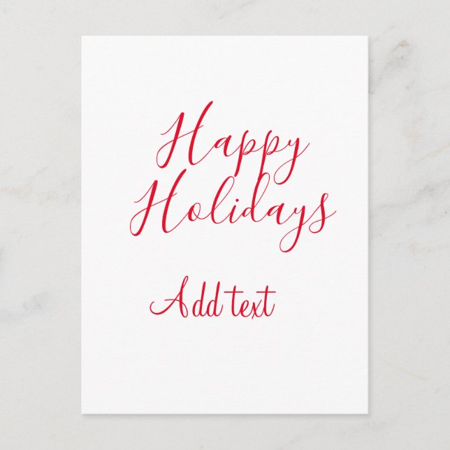 Glad helg Julröd kalligrafi enkel mi Vykort (Framsida)