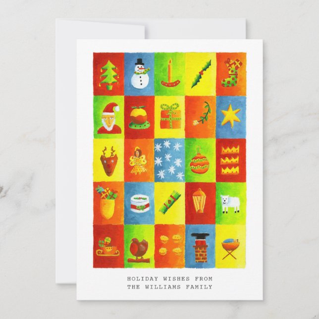 Glad helg jultema Illustration Foto Julkort (Framsida)