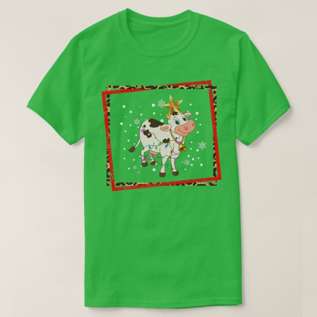 Glad helg jultomte Reindeer Santa Cow Mo T Shirt (Design framsida)