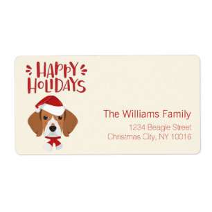 Glad helg - jultomten i Cute Santa Beagle Fraktsedel
