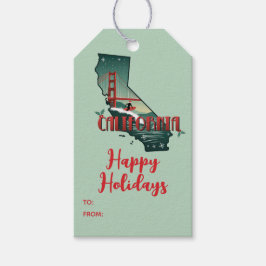 Glad helg Kalifornien Stat Anpassad jul Presentetikett