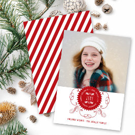 Glad helg Kärlek Peace Joy Ornate Seal Photo Julkort