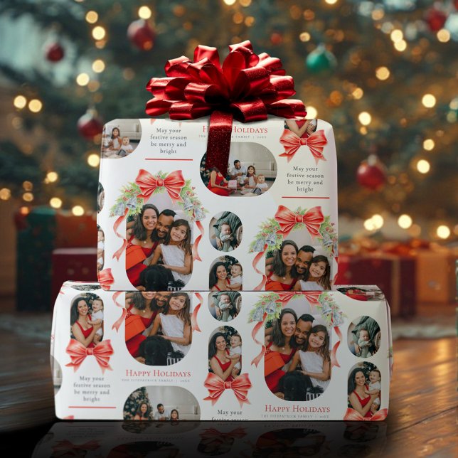 Glad helg klockor ger vattenfärgsfoto presentpapper (Skapare uppladdad)