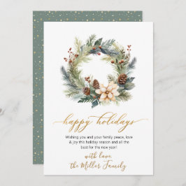 Glad helg-kort för utandningsgrej i elegant-skript julkort