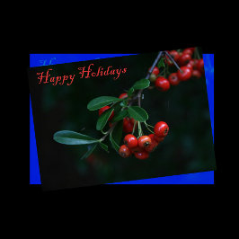 Glad helg-kort med röda bär helgkort