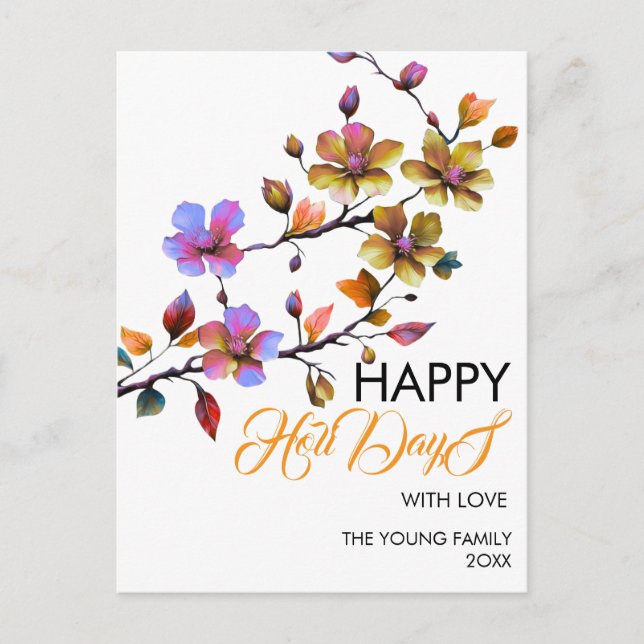 Glad helg-kortmall, redigera med mall, vykort (Framsida)