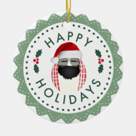 Glad helg kyler prydnaden för den Herr äggrundan Julgransprydnad Keramik