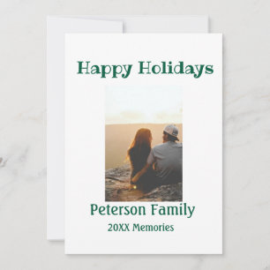 Glad helg lägger till familjefoto grönt jul fa julkort