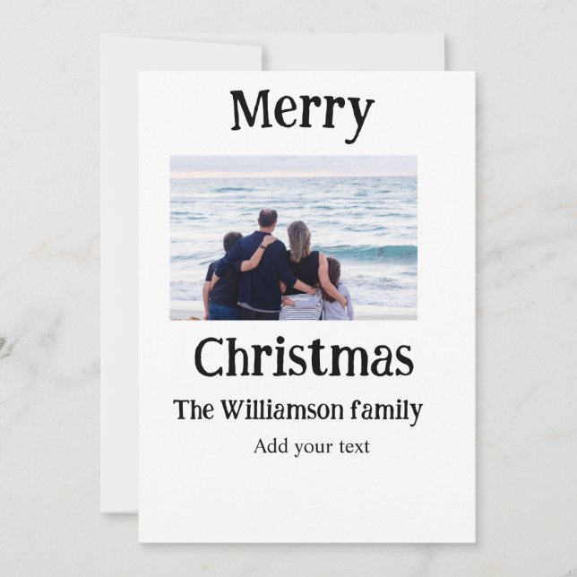 Glad helg lägger till namn-foto för familjen julkort (Framsida)