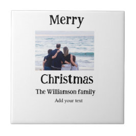 Glad helg lägger till namn-foto för familjen kakelplatta