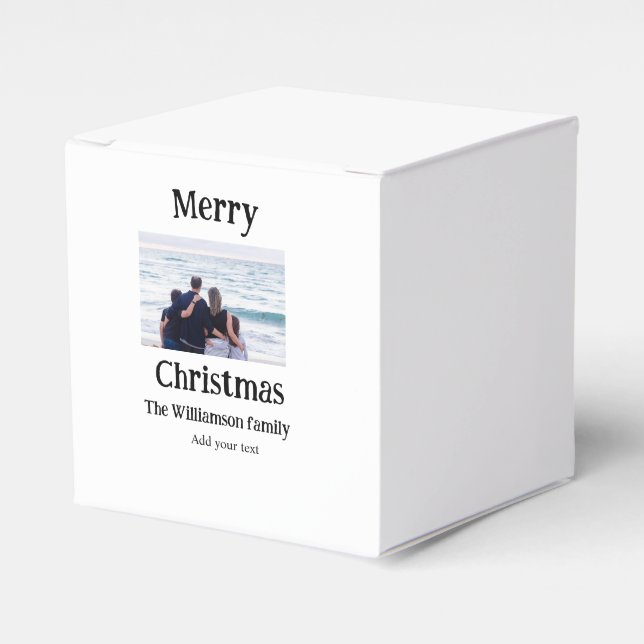 Glad helg lägger till namn-foto för familjen presentaskar (Framsidan Sidan)