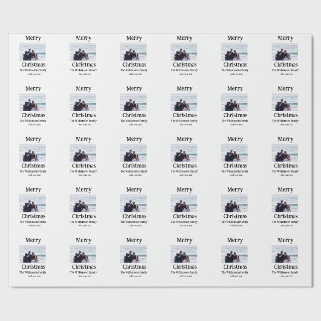 Glad helg lägger till namn-foto för familjen presentpapper (Platt)