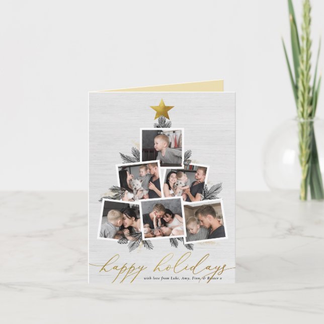 Glad helg| Land Julgran kollage Helgkort (Framsida)