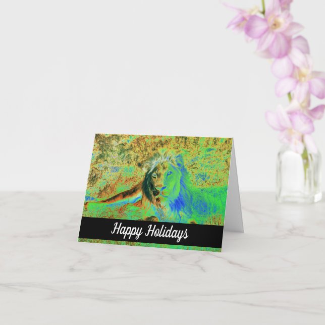 Glad helg lejonare konstkort kort (Orkide)