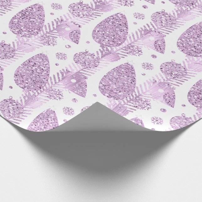 Glad helg Lila Lavender Glitter jul Presentpapper (Hörn)
