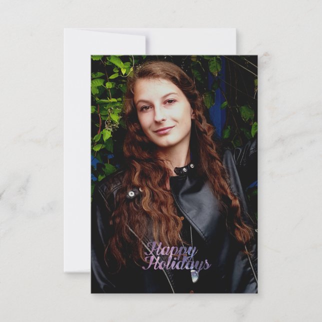 Glad helg Lila Space Galaxy Typography Kort (Framsida)