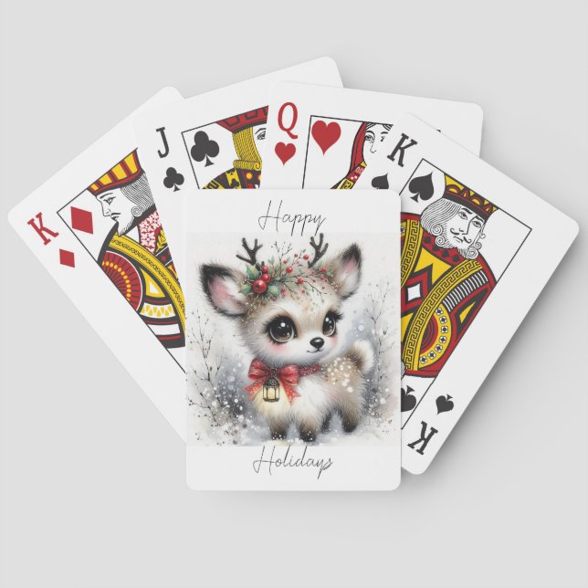 Glad helg lille Reindeer Casinokort (Baksidan)