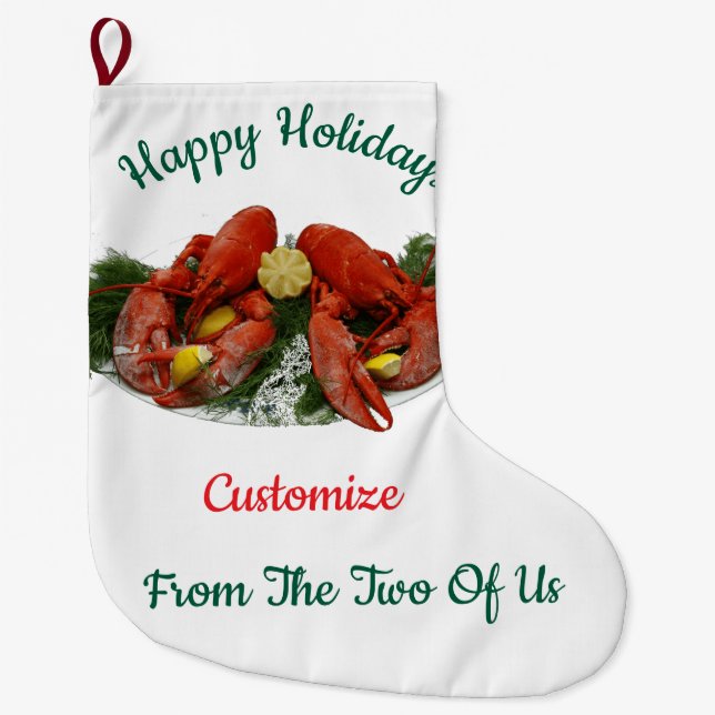 Glad helg Lobster Middag Thunder_Cove Stor Julstrumpa (Framsidan)