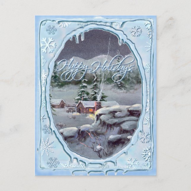 GLAD HELG LOG CABIN by SHARON SHARPE Vykort (Framsida)