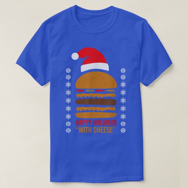 Glad helg med Cheese Julafton Cheeseburger Hambu T Shirt (Design framsida)