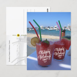 Glad helg med jordgubbsbär Daiquiris - Vykort