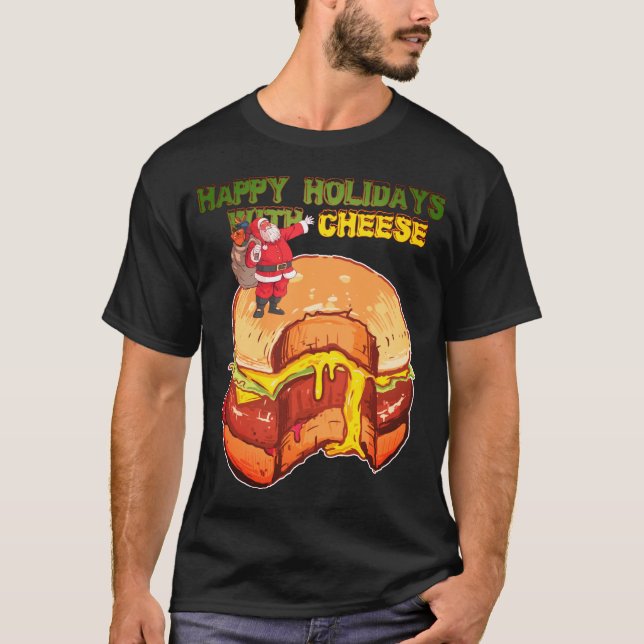 Glad helg med ost, julostburgare t shirt (Framsida)
